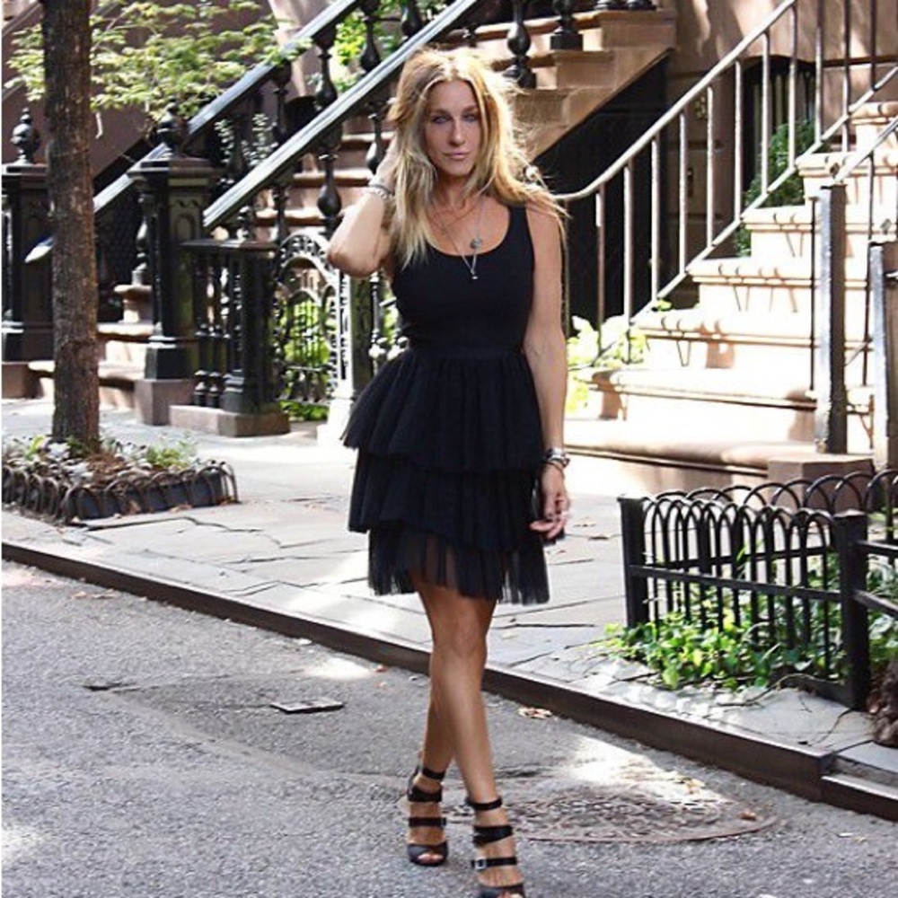 🚩SJP by Sarah Jessica Parker - Black Tulle Ballerina Goth Mini Dress